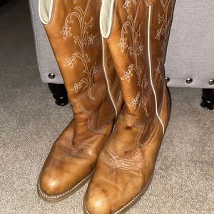 COPY - Wolverine Brown Leather Cowboy Boots Size …